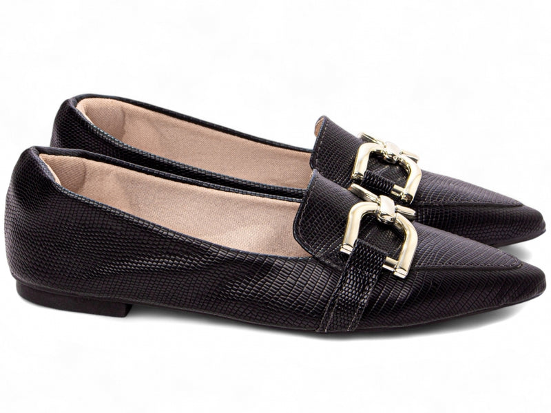 Sapatilha Mocassim Feminina em Napa Lezard