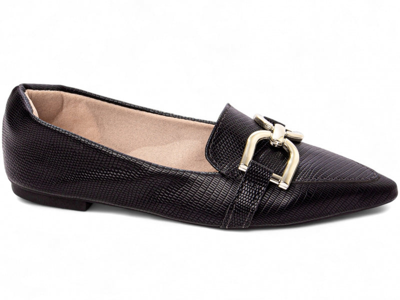 Sapatilha Mocassim Feminina em Napa Lezard