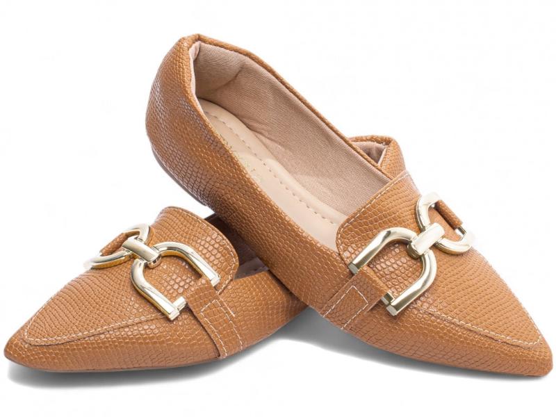 Sapatilha Mocassim Feminina em Napa Lezard