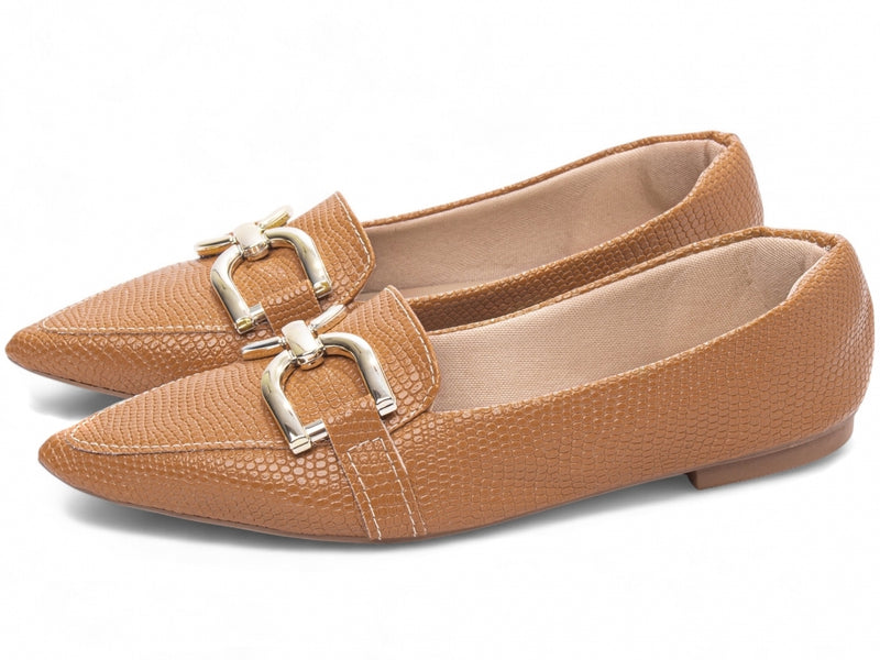 Sapatilha Mocassim Feminina em Napa Lezard