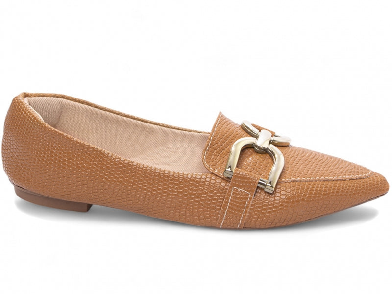 Sapatilha Mocassim Feminina em Napa Lezard
