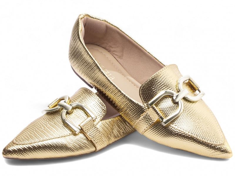 Sapatilha Mocassim Feminina em Napa Lezard