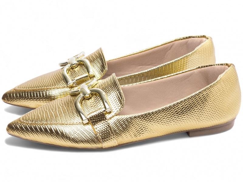 Sapatilha Mocassim Feminina em Napa Lezard