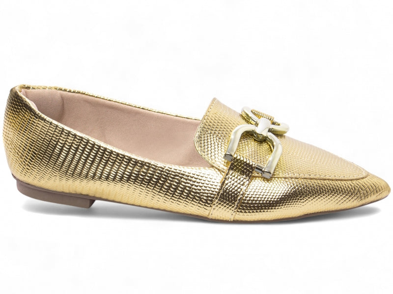 Sapatilha Mocassim Feminina em Napa Lezard