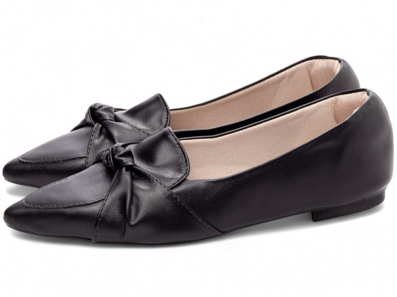 Sapatilha Mocassim Feminina com Bico Fino e Laço