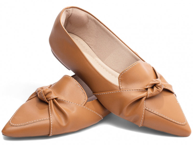Sapatilha Mocassim Feminina com Bico Fino e Laço
