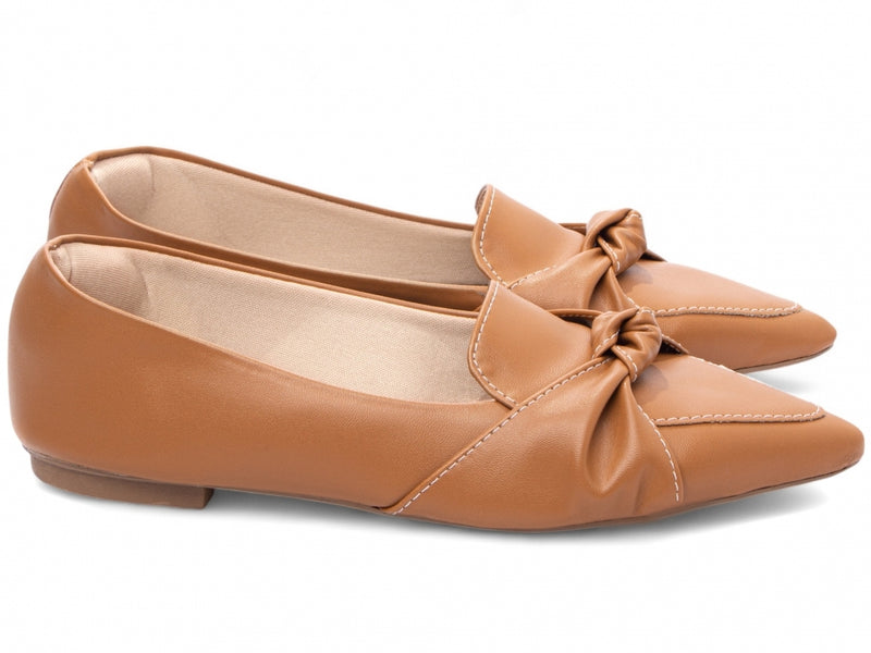 Sapatilha Mocassim Feminina com Bico Fino e Laço
