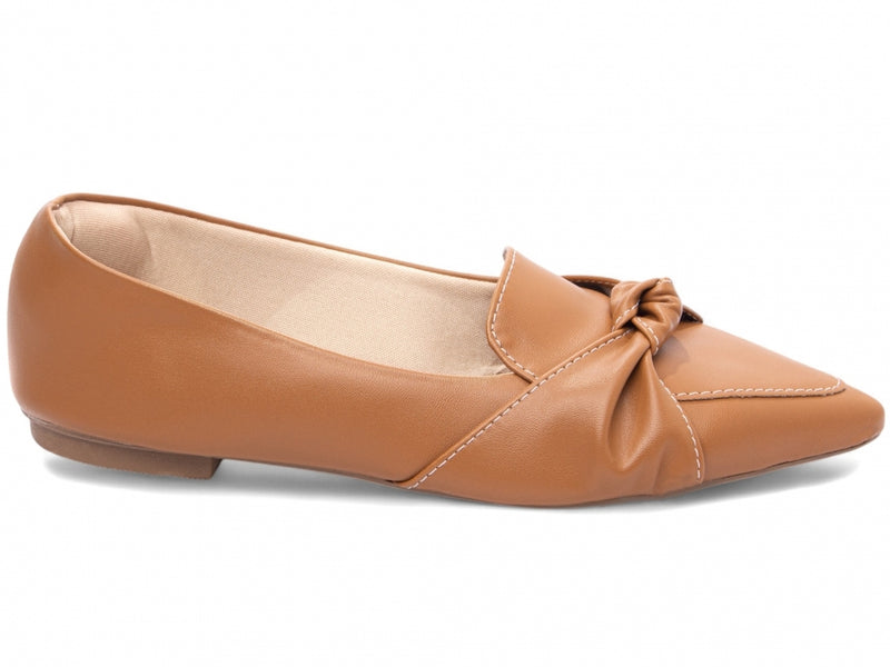 Sapatilha Mocassim Feminina com Bico Fino e Laço