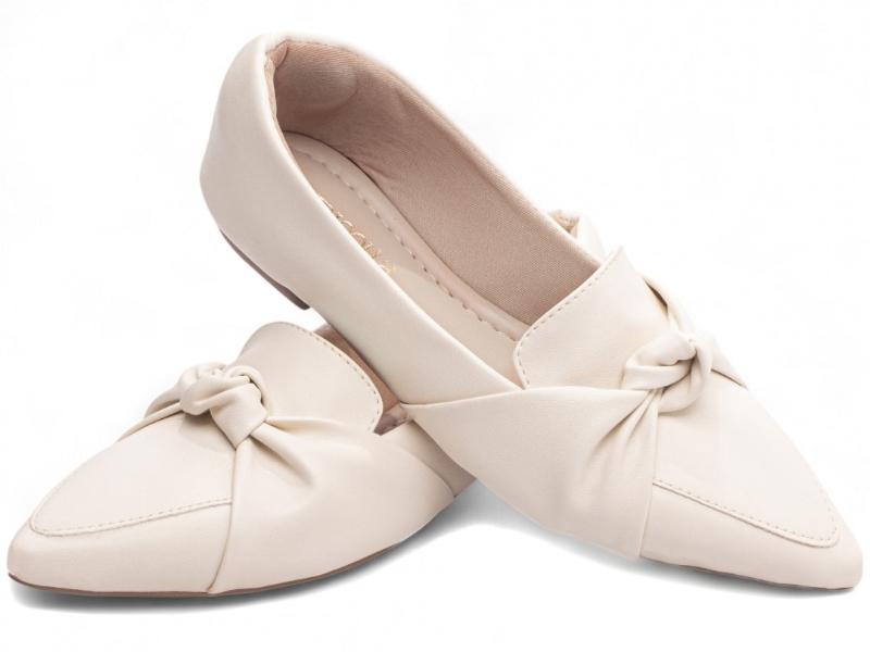 Sapatilha Mocassim Feminina com Bico Fino e Laço
