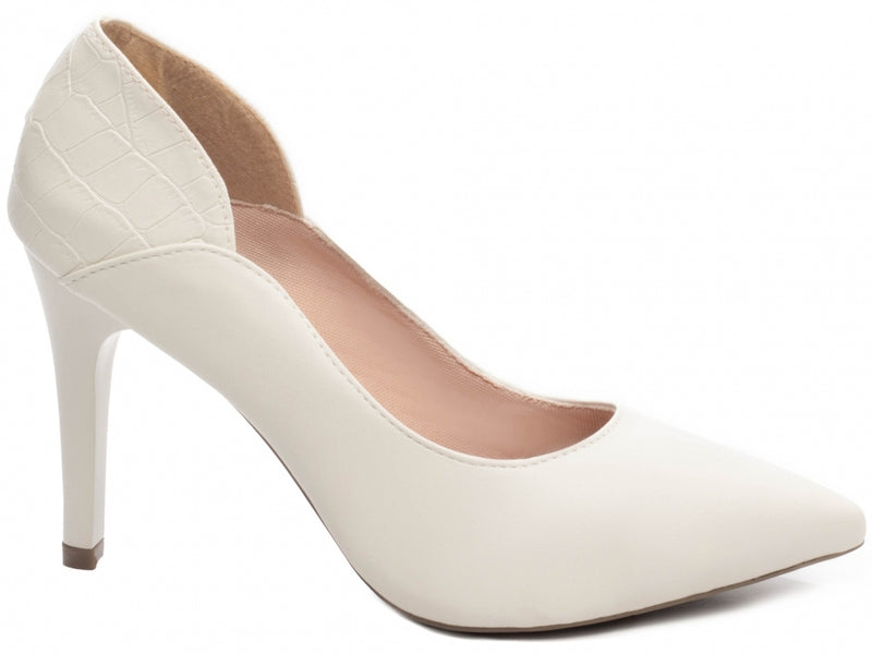 Calçado Feminino Scarpin em Napa e Calcanhar em Croco