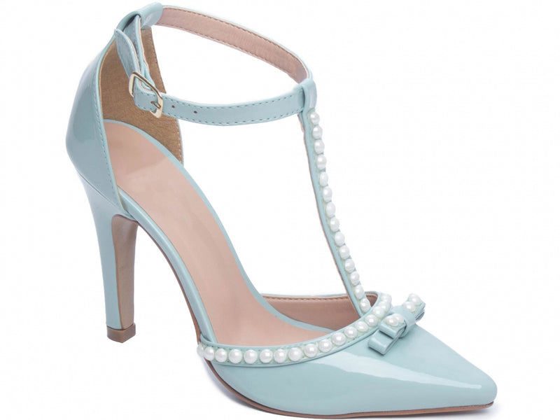 Calçado Feminino Scarpin em Verniz e Pérolas - Cores