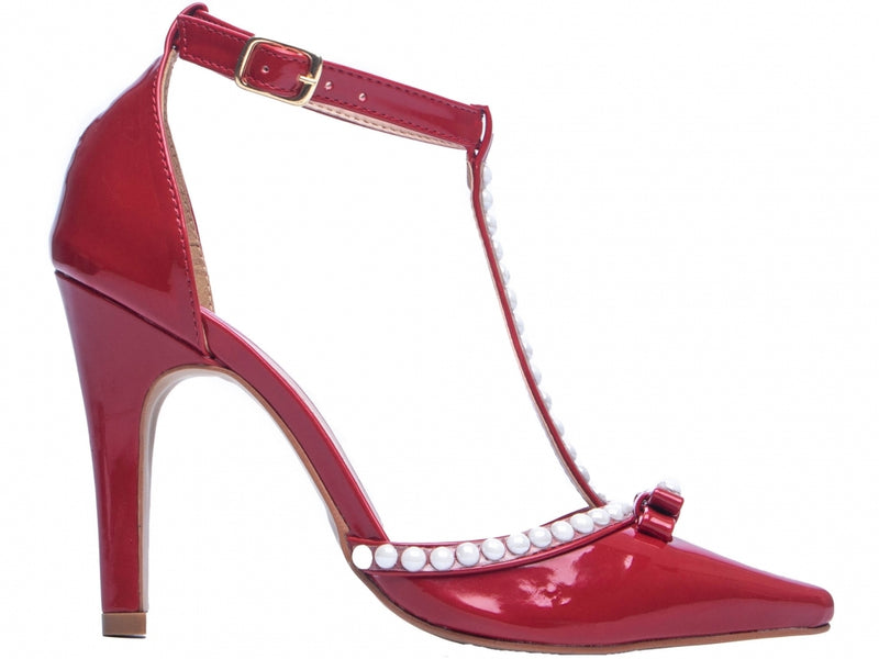 Calçado Feminino Scarpin em Verniz e Pérolas - Cores