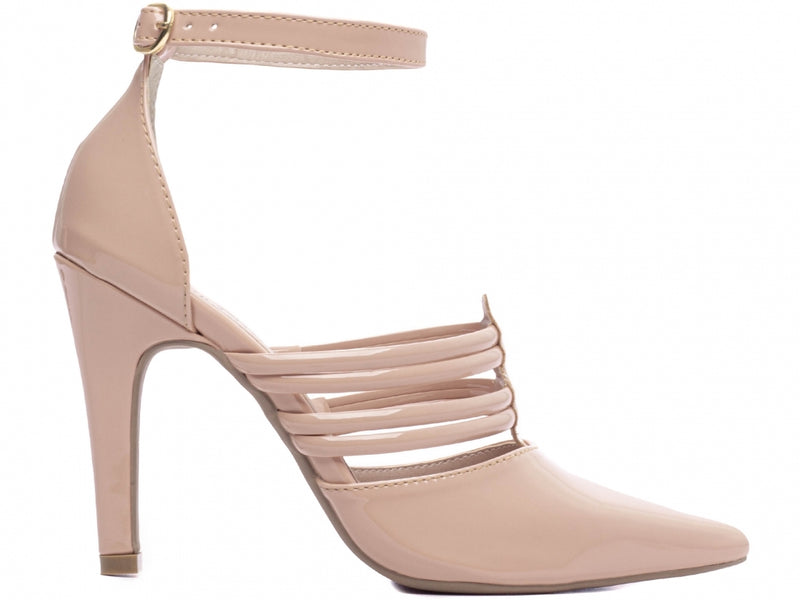 Calçado Feminino Scarpin com Tiras em Verniz