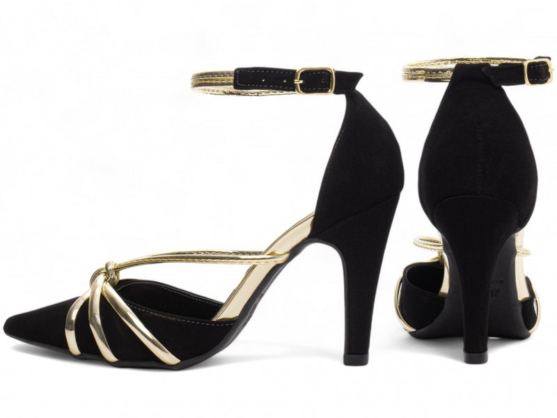 Calçado Feminino Scarpin em Nobuck ou Napa com Speechio Metalizado